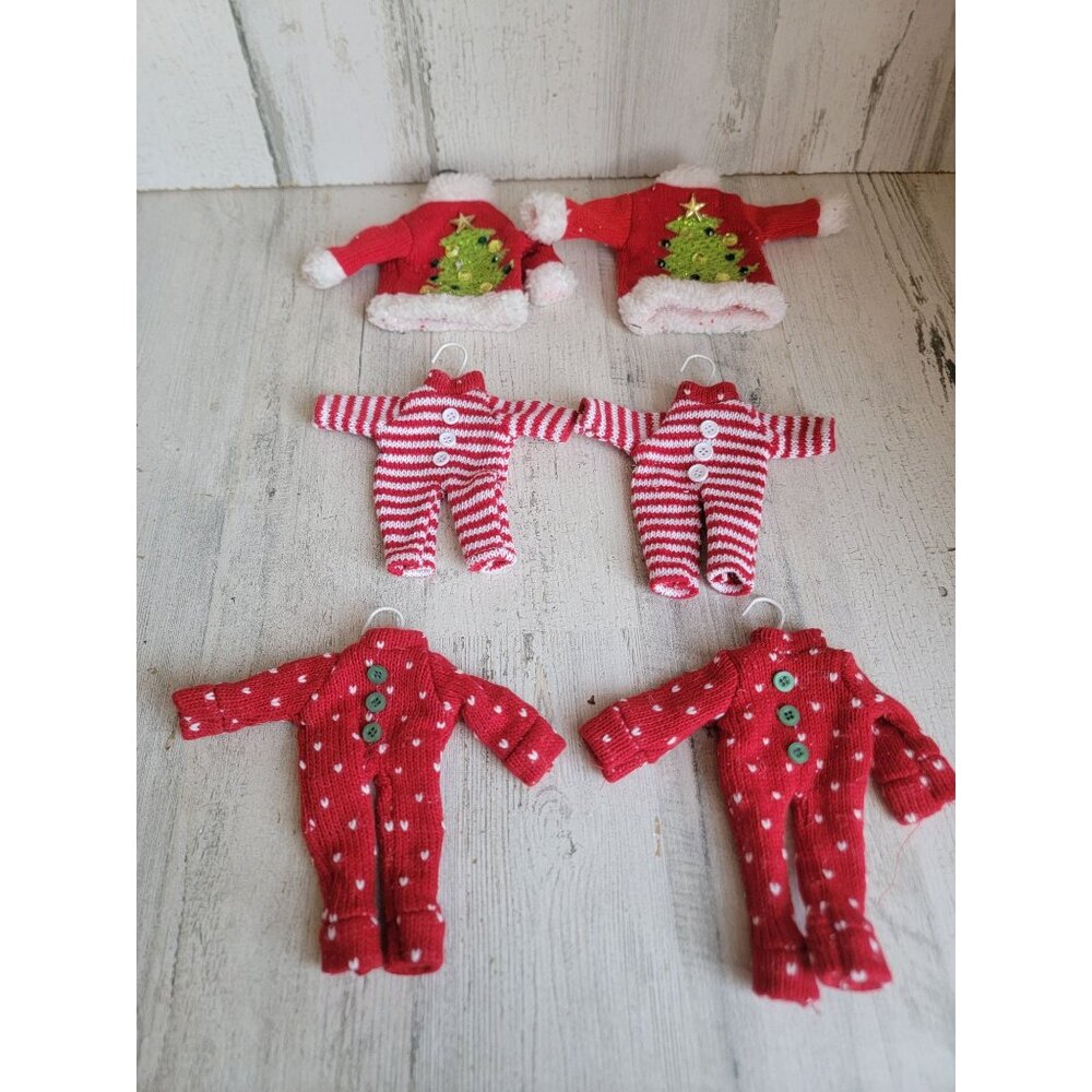 Vintage ugly sweater pj‎ mini ornament Xmas set polka dot plush